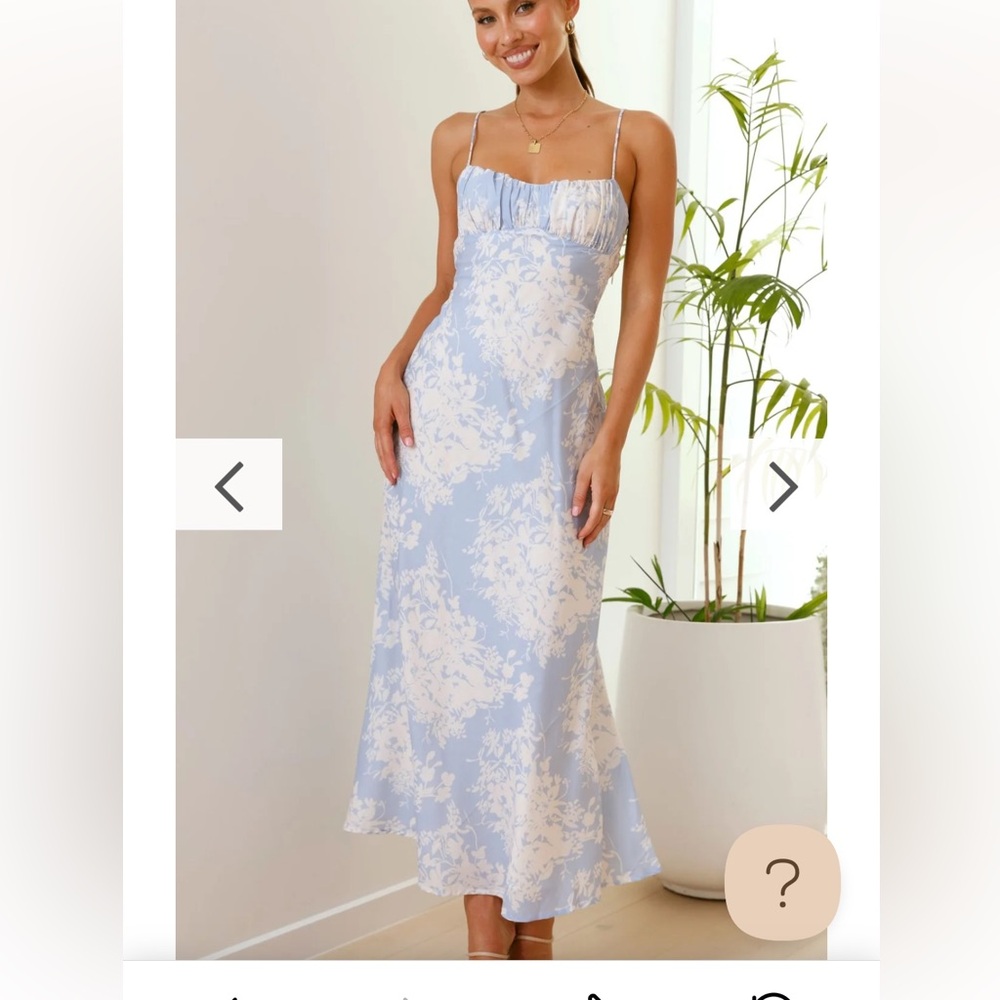Billy-J dress, blue with white pattern. Size 12 Australian, or 8-10 US.